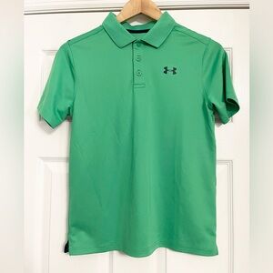 Under Armour Boys Vibrant Green Polo Large